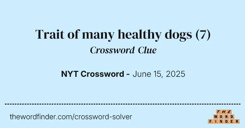 Trait of many healthy dogs crossword clue image