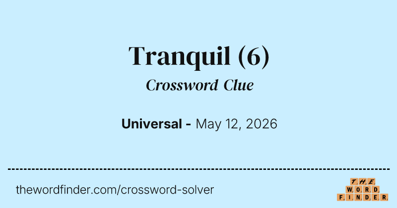 Tranquil crossword clue image