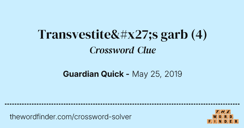 Transvestite's garb crossword clue image