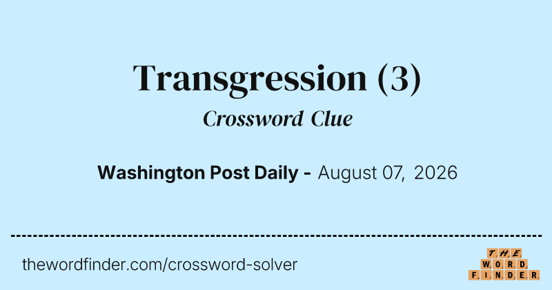 Transgression crossword clue image
