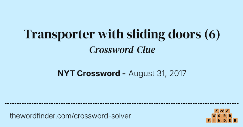 Transporter with sliding doors crossword clue image