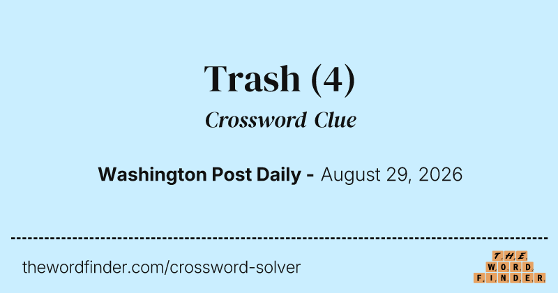 Trash crossword clue image
