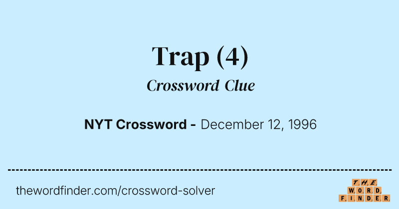 Trap crossword clue image