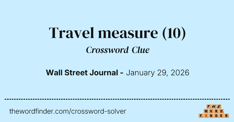 Travel measure crossword clue image