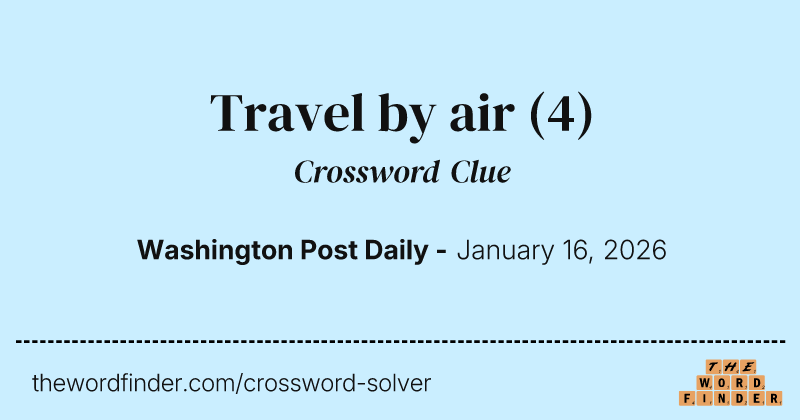 Travel by air crossword clue image