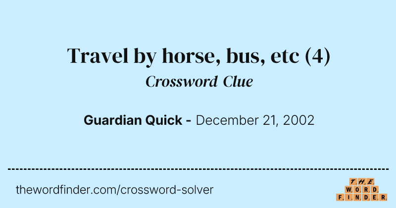 Travel by horse, bus, etc crossword clue image