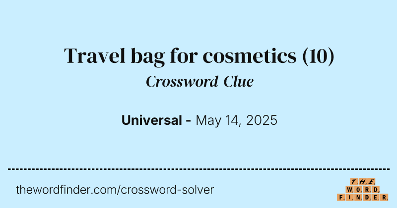 Travel bag for cosmetics crossword clue image