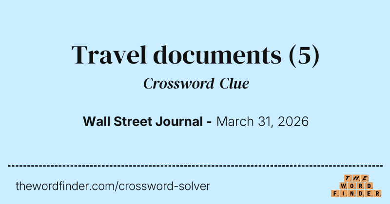 Travel documents crossword clue image