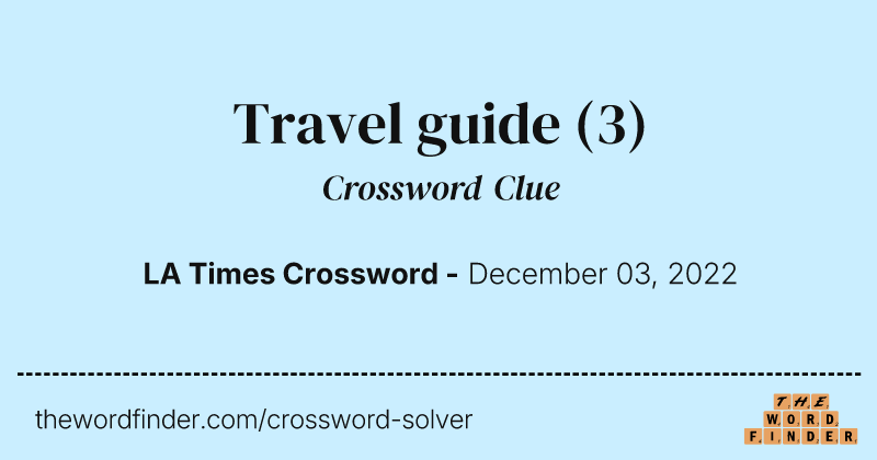 Travel guide crossword clue image