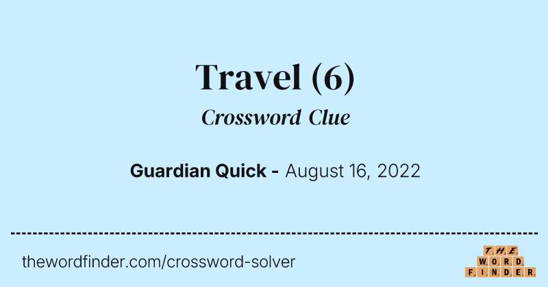 Travel crossword clue image