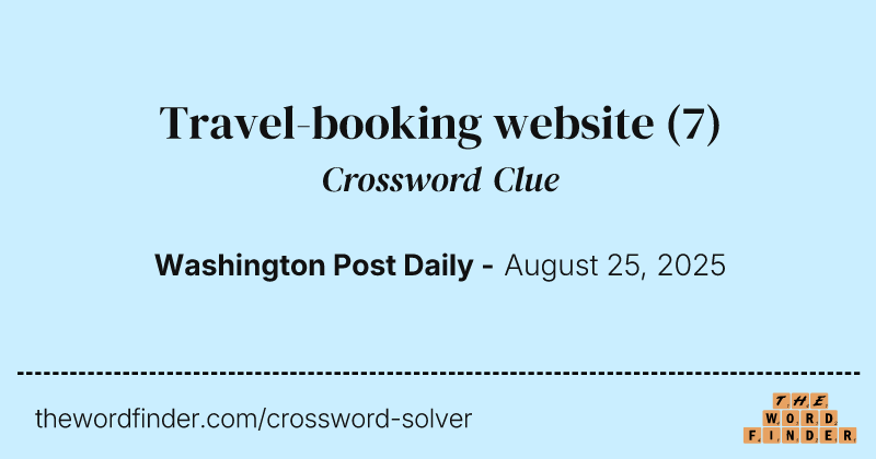 Travel-booking website crossword clue image