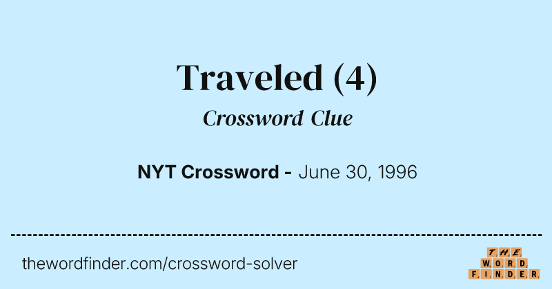 Traveled crossword clue image