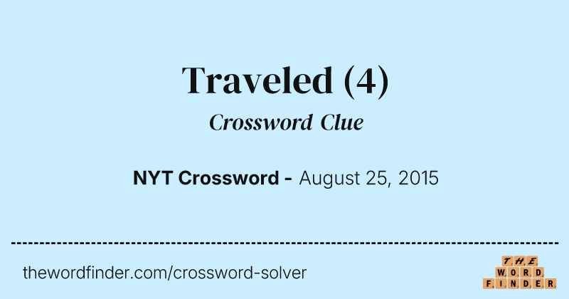 Traveled crossword clue image