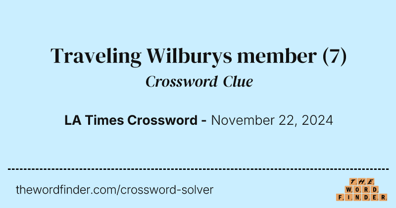 Traveling Wilburys member crossword clue image