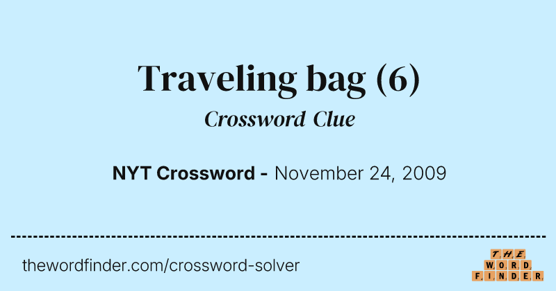 Traveling bag crossword clue image