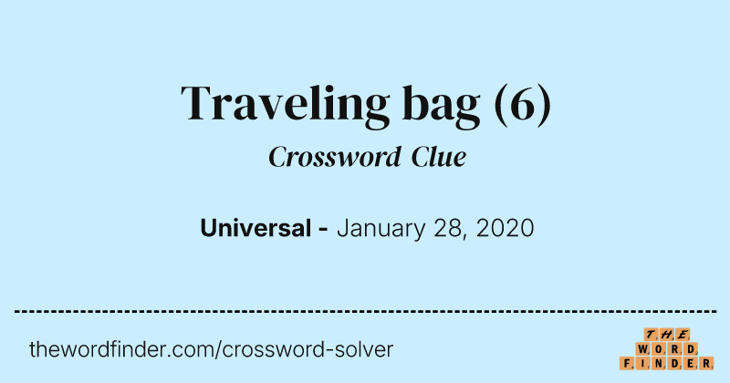 Traveling bag crossword clue image
