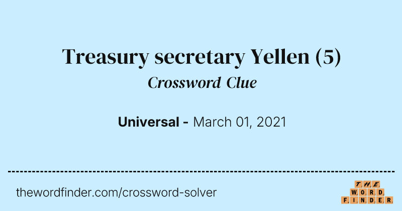Treasury secretary Yellen crossword clue image