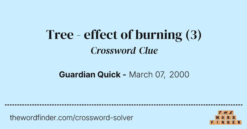 Tree - effect of burning crossword clue image