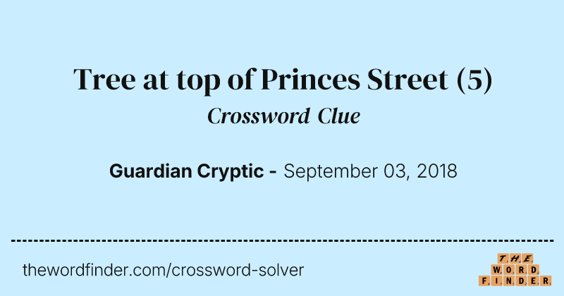 Tree at top of Princes Street crossword clue image