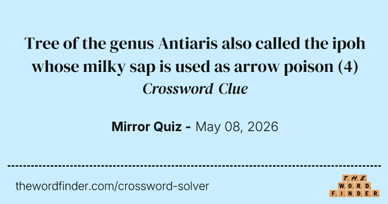 Tree of the genus Antiaris also called the ipoh whose milky sap is used as arrow poison crossword clue image