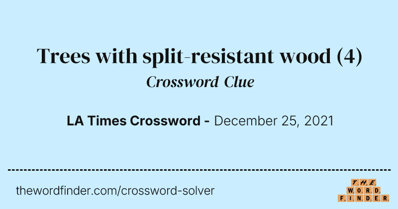 Trees with split-resistant wood crossword clue image
