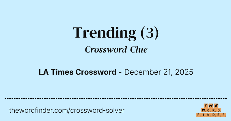 Trending crossword clue image
