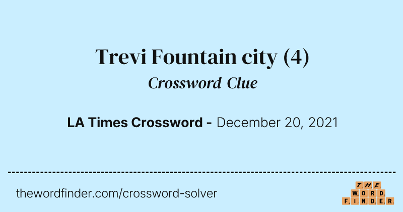 Trevi Fountain city crossword clue image