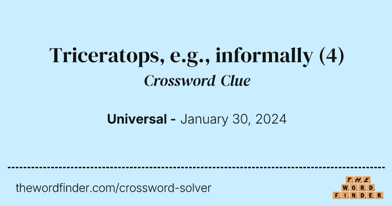 Triceratops, e.g., informally crossword clue image