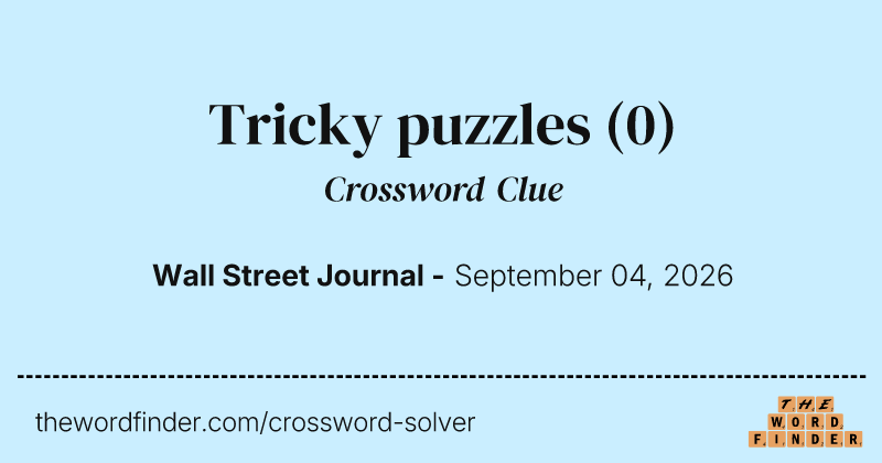 Tricky puzzles crossword clue image