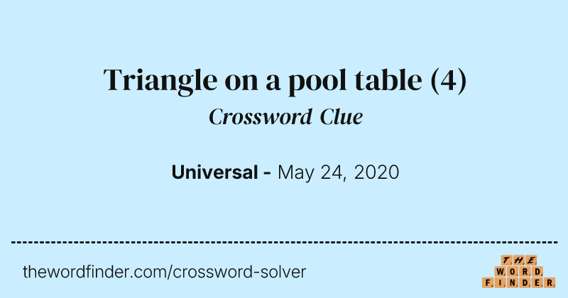 Triangle on a pool table crossword clue image