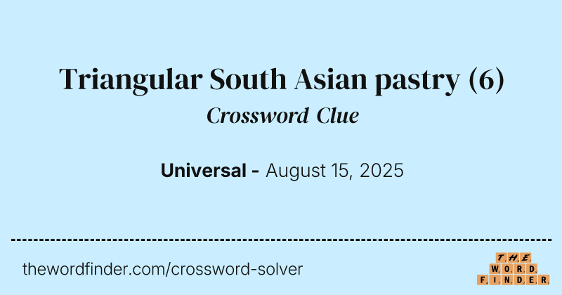 Triangular South Asian pastry crossword clue image