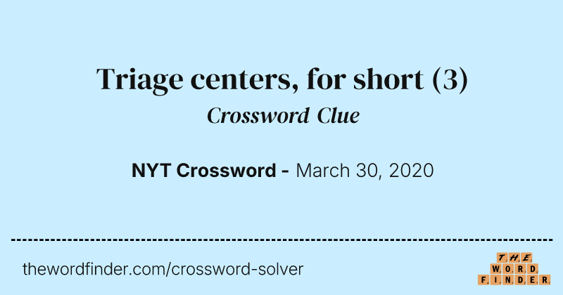 Triage centers, for short crossword clue image