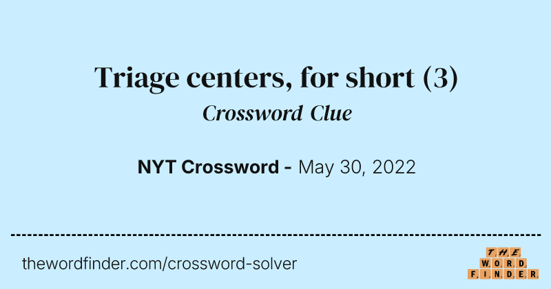 Triage centers, for short crossword clue image