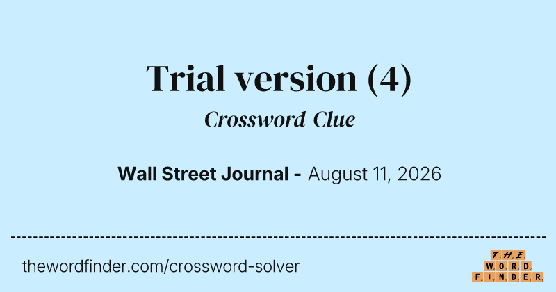 Trial version crossword clue image