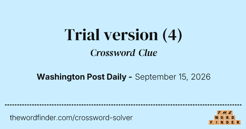 Trial version crossword clue image