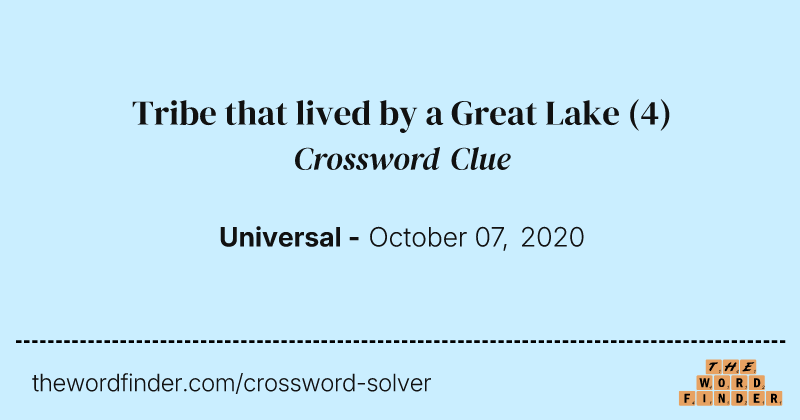 Tribe that lived by a Great Lake crossword clue image