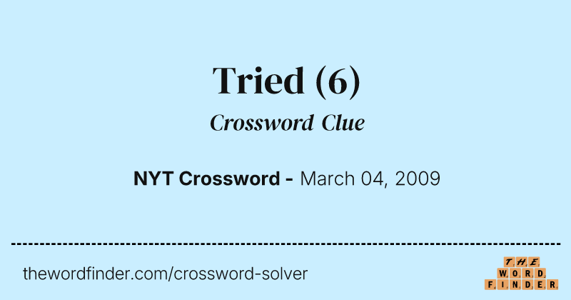 Tried crossword clue image