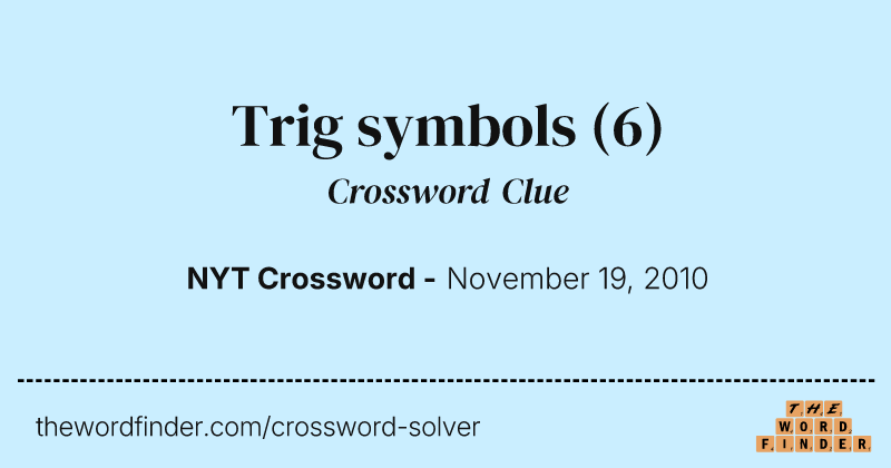 Trig symbols crossword clue image