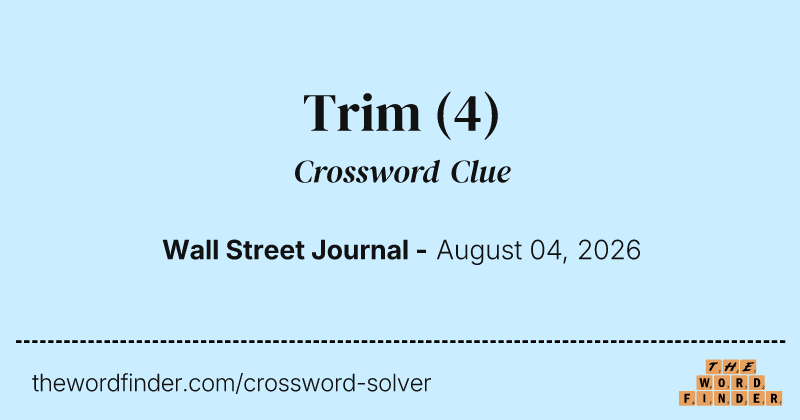 Trim crossword clue image