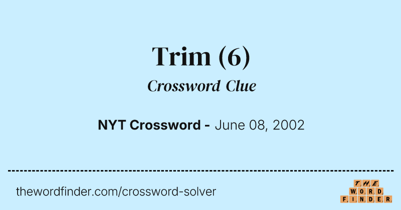 Trim crossword clue image