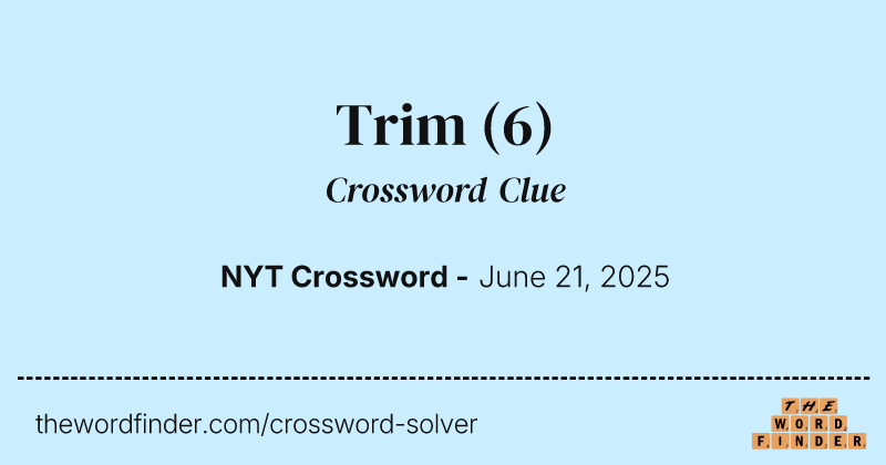 Trim crossword clue image