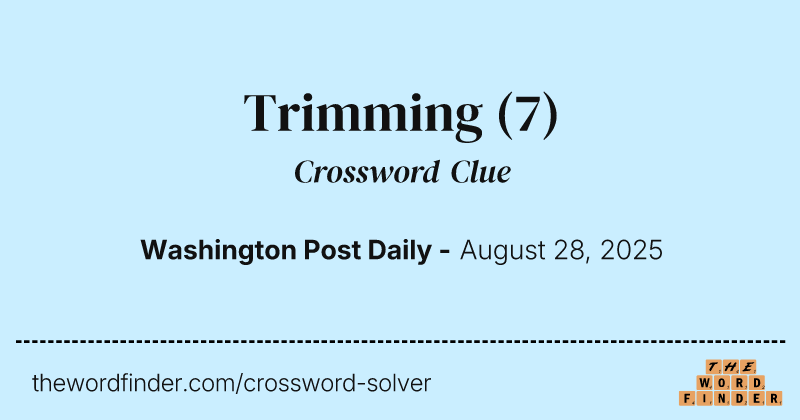 Trimming crossword clue image
