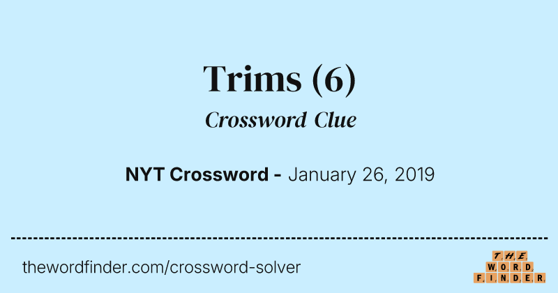 Trims crossword clue image