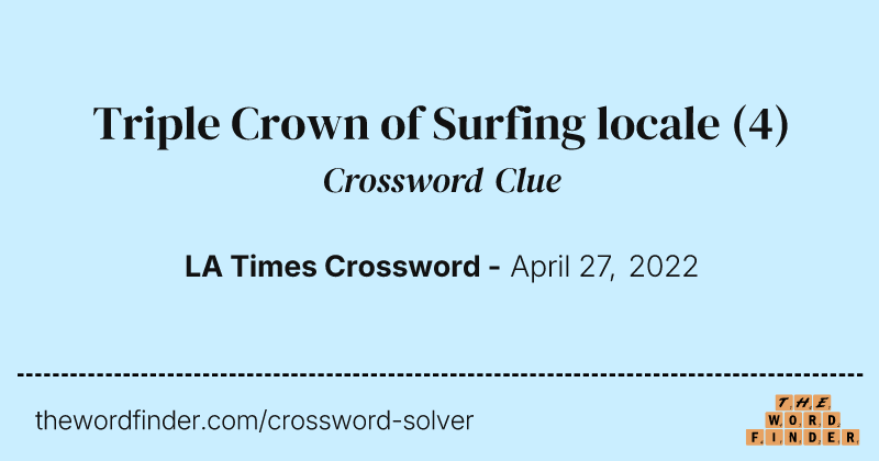 Triple Crown of Surfing locale crossword clue image