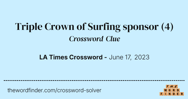 Triple Crown of Surfing sponsor crossword clue image