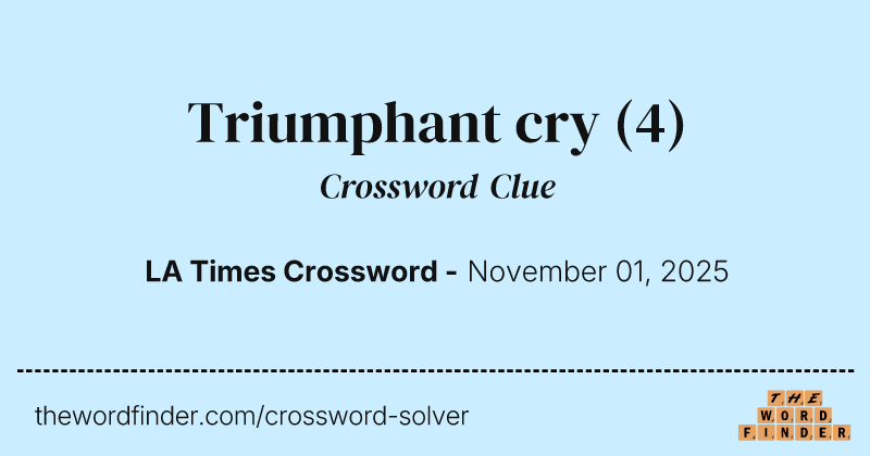 Triumphant cry crossword clue image