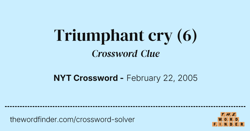 Triumphant cry crossword clue image