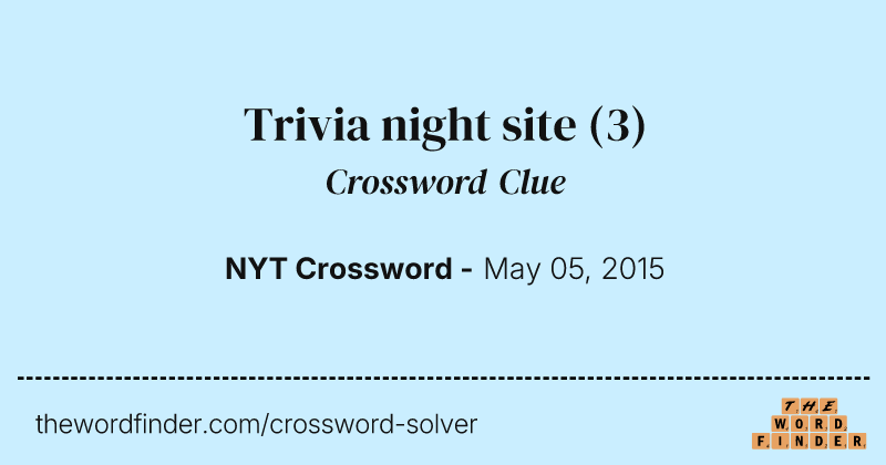 Trivia night site crossword clue image