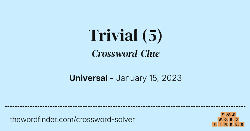 Trivial crossword clue image
