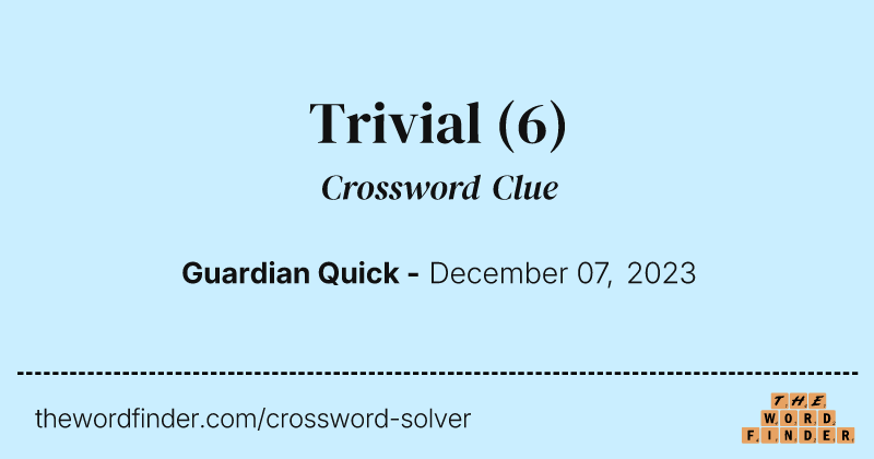 Trivial crossword clue image